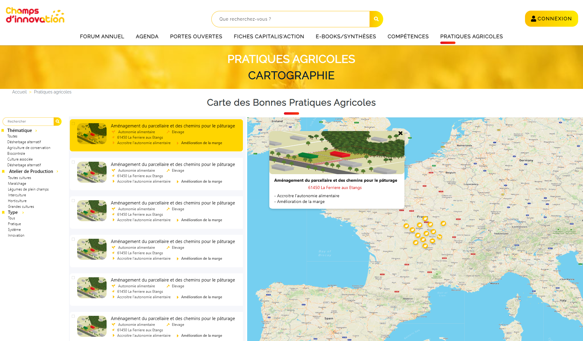 Cartographie des pratiques agroécologique en Normandie